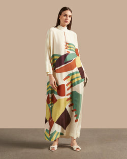 Bananeira High-Collar Long Dress