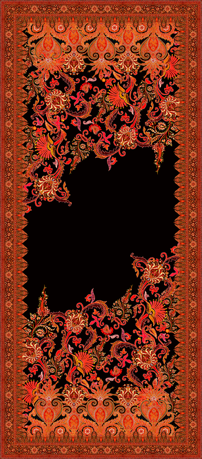 KASMIRI MOTIFS THEAM SHAWL DESIGN