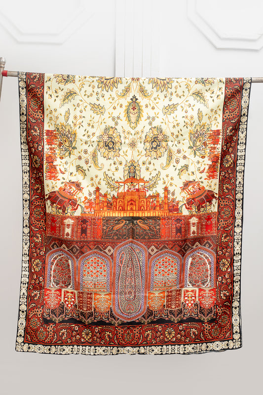 MUGHAL  ART THEAM SHAWL