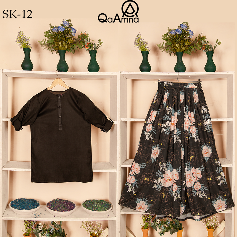 SK-12 BLACK & WHITE FLOWER